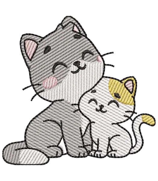 Matriz de Bordado Gatos Abraçados